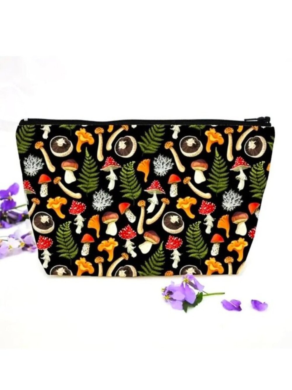 Cosmetic Bag Makeup Mushrooms Forest Trippy Pouch Travel Storage Wonderland Fun